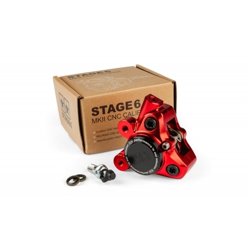 Front Brake Caliper CNC aluminium Stage6 Minarelli / Piaggio / Peugeot red Front Brake Caliper CNC aluminium Stage6 Minarelli / Piaggio / Peugeot red