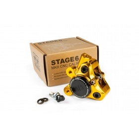 Front Brake Caliper CNC aluminium Stage6 Minarelli / Piaggio / Peugeot gold