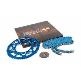 Ķēdes komplekts 13x53 - 420 Stage6 alu CNC Blue Derbi DRD Pro