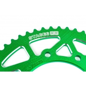 Ķēdes komplekts 13x53 - 420 Stage6 alumīnija CNC zaļš Derbi DRD Pro