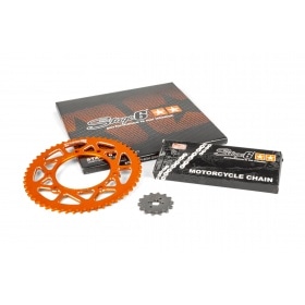 Ķēdes komplekts 14x53 - 420 Stage6 alu CNC Orange Derbi DRD Pro