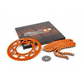 Ķēdes komplekts 14x53 - 420 Stage6 alu CNC Orange Derbi DRD Pro