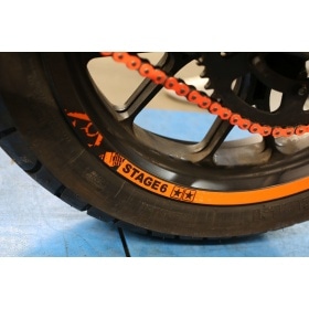 Ķēdes komplekts 13x53 - 420 Stage6 alumīnija CNC oranžs Derbi Senda X-treme