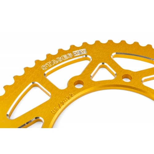 Chain Kit 14x53 - 420 Stage6 aluminium CNC yellow Derbi Senda X-treme Chain Kit 14x53 - 420 Stage6 aluminium CNC yellow Derbi Senda X-treme