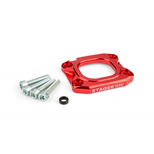 Base Plate intake manifold Stage6 360° d.40mm AM6 / Derbi red Base Plate intake manifold Stage6 360° d.40mm AM6 / Derbi red