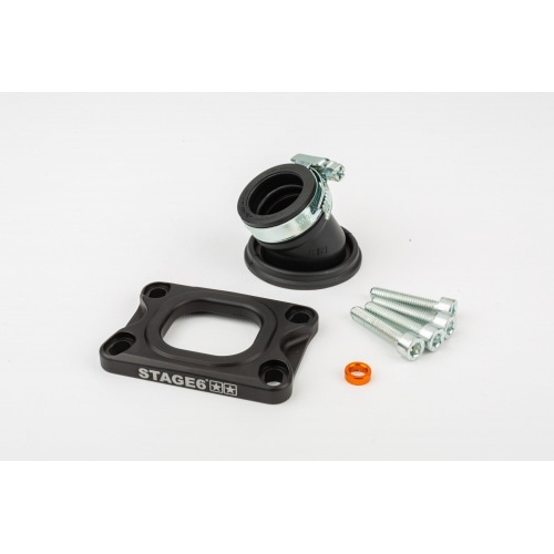 Intake Manifold Stage6 360° AM6 / Derbi black for Dellorto / CP Intake Manifold Stage6 360° AM6 / Derbi black for Dellorto / CP