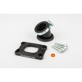 Intake Manifold Stage6 360° AM6 / Derbi black for Mikuni TM24