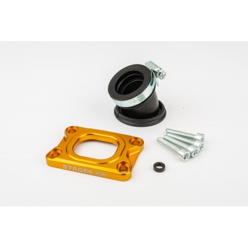 Intake Manifold Stage6 360° AM6 / Derbi yellow for Mikuni TM24 Intake Manifold Stage6 360° AM6 / Derbi yellow for Mikuni TM24