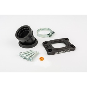 Intake Manifold Stage6 360° AM6 / Derbi black for PWK 19 - 28mm