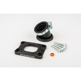 Intake Manifold Stage6 360° AM6 / Derbi black for PWK 19 - 28mm