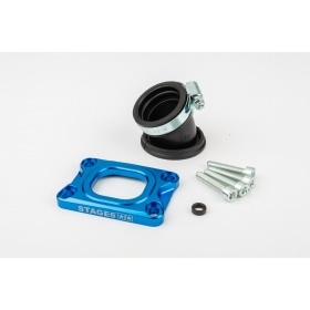 Intake Manifold Stage6 360° AM6 / Derbi blue for PWK 19 - 28mm