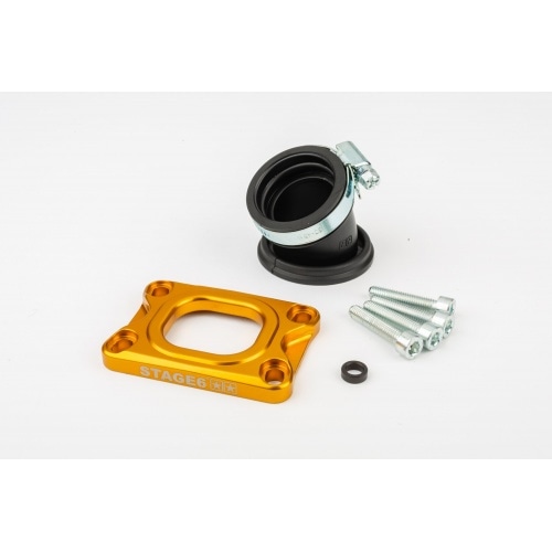 Intake Manifold Stage6 360° AM6 / Derbi yellow for PWK 19 - 28mm Intake Manifold Stage6 360° AM6 / Derbi yellow for PWK 19 - 28mm