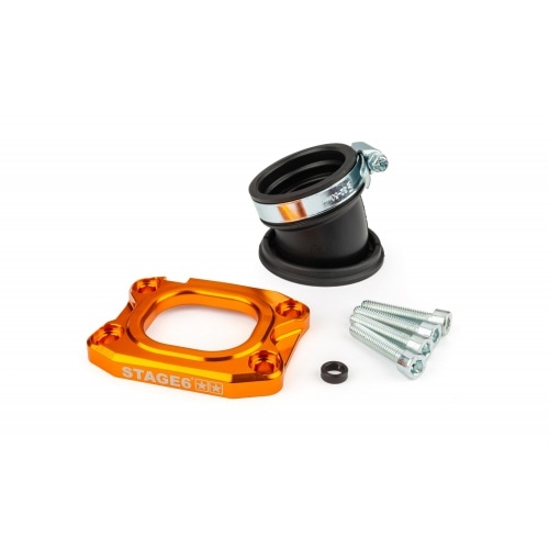 Intake Manifold Stage6 360° AM6 / Derbi orange for PWK 30 - 34mm Intake Manifold Stage6 360° AM6 / Derbi orange for PWK 30 - 34mm