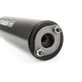 Exhaust Stage6 Streetrace chrome CNC black Derbi / Minarelli AM6