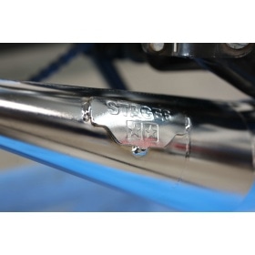 Exhaust Stage6 Streetrace chrome CNC blue / black Derbi / Minarelli AM6