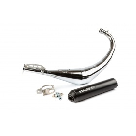 Exhaust Stage6 Streetrace chrome black Derbi / Minarelli AM6