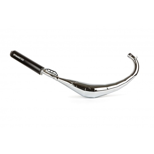 Exhaust Stage6 Streetrace chrome black Derbi / Minarelli AM6 Exhaust Stage6 Streetrace chrome black Derbi / Minarelli AM6