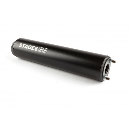 Exhaust Stage6 Streetrace chrome black Derbi / Minarelli AM6 Exhaust Stage6 Streetrace chrome black Derbi / Minarelli AM6