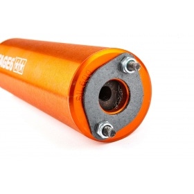 Exhaust Stage6 Streetrace chrome CNC orange Derbi / Minarelli AM6