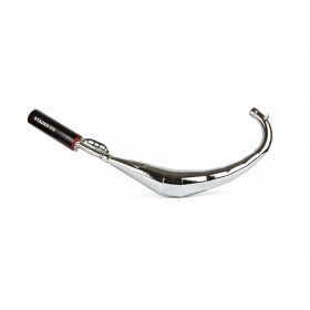 Exhaust Stage6 Streetrace chrome CNC red / black Derbi / Minarelli AM6