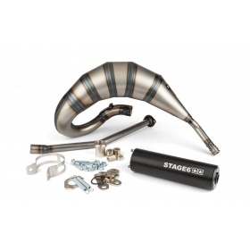 Exhaust Stage6 Streetrace 70cc high mount CNC Black Derbi Senda