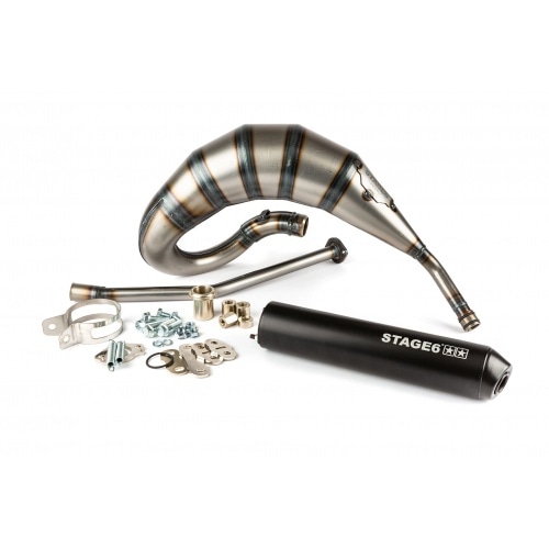 Exhaust Stage6 Streetrace 70cc high mount black Derbi Senda Exhaust Stage6 Streetrace 70cc high mount black Derbi Senda