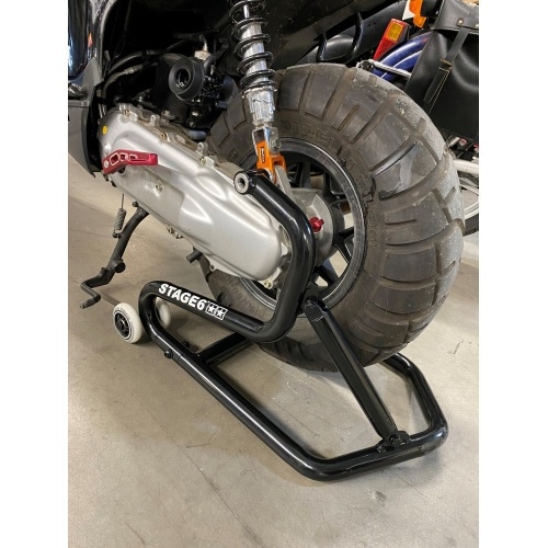 Amortizators Stage6 CNC +40mm Minarelli / Peugeot / Kymco melns Amortizators Stage6 CNC +40mm Minarelli / Peugeot / Kymco melns