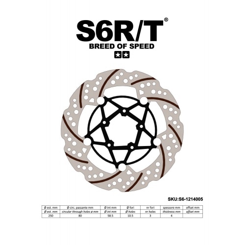 Brake Disc front floating 250mm Stage6 R/T Gilera Runner Brake Disc front floating 250mm Stage6 R/T Gilera Runner