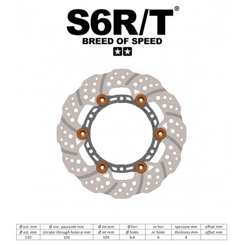 Brake Disc front floating 220mm Stage6 R/T Vespa GTS Brake Disc front floating 220mm Stage6 R/T Vespa GTS