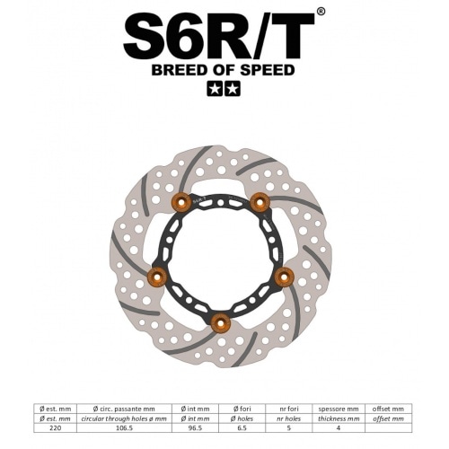 Brake Disc front floating 220mm Stage6 R/T Vespa Primavera Brake Disc front floating 220mm Stage6 R/T Vespa Primavera