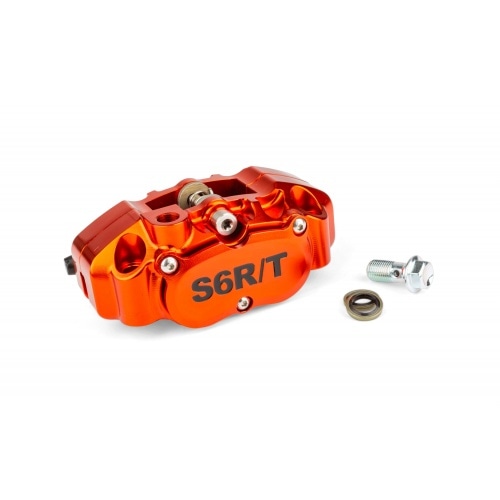 4-piston Caliper with adapter Brembo Stage6 R/T Orange 4-piston Caliper with adapter Brembo Stage6 R/T Orange