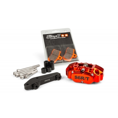 4-piston Caliper with adapter Brembo Stage6 R/T Orange 4-piston Caliper with adapter Brembo Stage6 R/T Orange