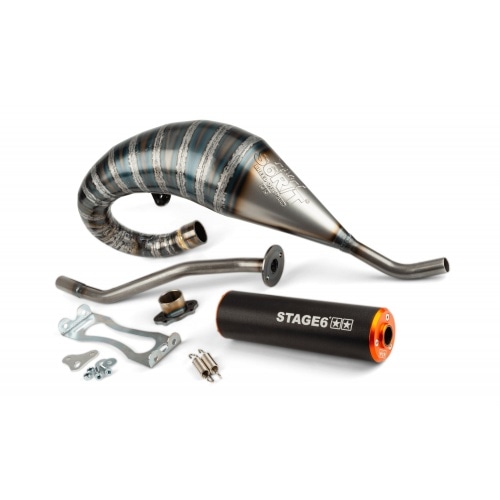 Exhaust Stage6 R/T 70 - 80 high-mount Derbi Black / Orange Exhaust Stage6 R/T 70 - 80 high-mount Derbi Black / Orange