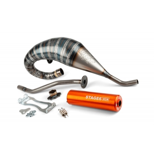 Exhaust Stage6 R/T 70 - 80 high-mount Derbi Orange Exhaust Stage6 R/T 70 - 80 high-mount Derbi Orange