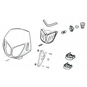 Dvīņu priekšējo lukturu maska Enduro melna