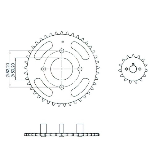 Chain Kit AFAM 15×41 – 420 Honda Dax ST50 (1978 – 1993) Chain Kit AFAM 15×41 – 420 Honda Dax ST50 (1978 – 1993)