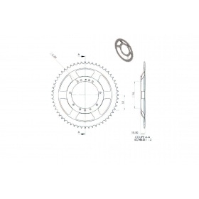 Aizmugurējais ritenis 56 zobi Peugeot 103 SP / MV (RYS riteņi d.94mm)