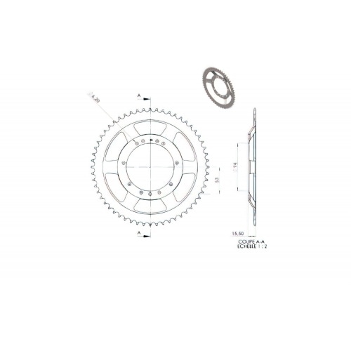 Aizmugurējais ritenis 56 zobi Peugeot 103 SP / MV (RYS riteņi d.94mm) Aizmugurējais ritenis 56 zobi Peugeot 103 SP / MV (RYS riteņi d.94mm)