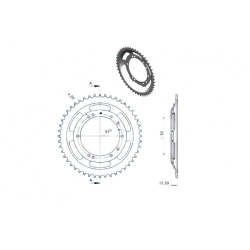 Rear Sprocket 48 teeth Peugeot 103 SP / MVL (pressed steel rims) Rear Sprocket 48 teeth Peugeot 103 SP / MVL (pressed steel rims)