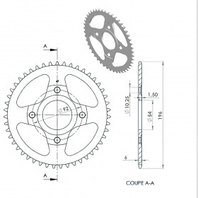 Rear Sprocket 47 teeth – 420 Yamaha TZR