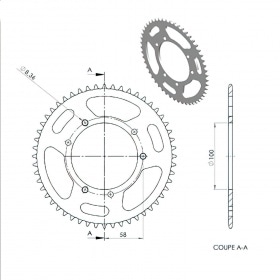 Rear Sprocket 52 teeth – 420 Peugeot XP6