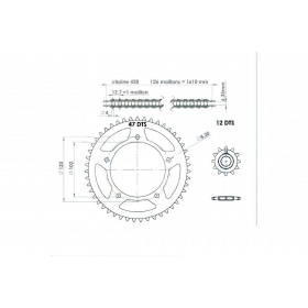 Chain Kit 12×47 (size=420) Aprilia RS 1999 – 2004 (AM6)