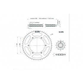 Chain Kit 12×52 (size=420) Peugeot XR6 after 2001