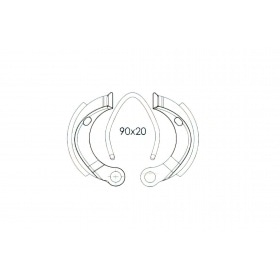 Brake Shoes front/rear Peugeot 103 SPX / RCX / MBK 51 aluminium rims (Grimeca d.90mm)