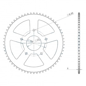Aizmugurējais cilindrs 48 zobi - 420 Peugeot / Rieju