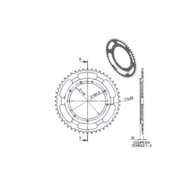 Aizmugurējā zobrats 48 zobi, 6 caurumi, d=110mm MBK 68 / 88 / 89