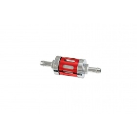 Fuel Filter 6mm chrome/anodized red