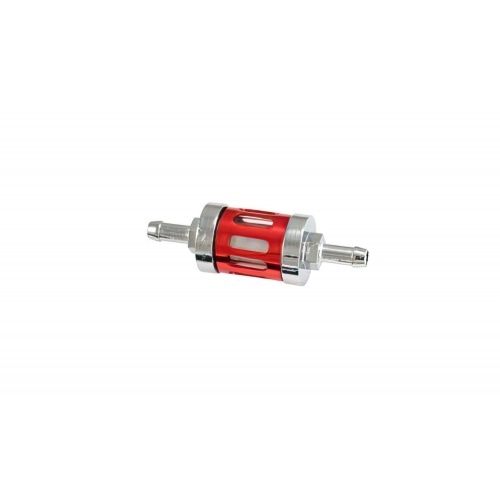 Fuel Filter 6mm chrome/anodized red Fuel Filter 6mm chrome/anodized red