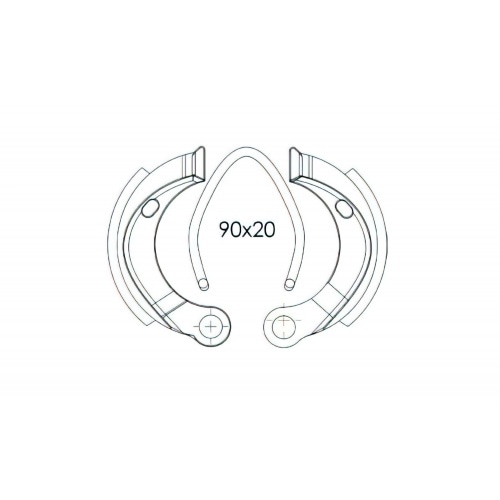 Bremžu kurpes (Grimeca) 90x20 Peugeot 103 SPX / RCX / Fox Bremžu kurpes (Grimeca) 90x20 Peugeot 103 SPX / RCX / Fox