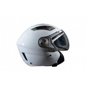 Jet / Open Face Helmet w. double visor Trendy white